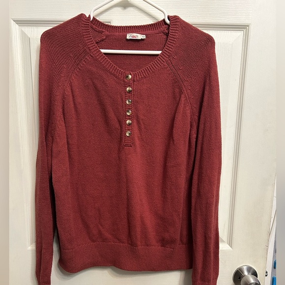 !!SOLD!! SOLD!!Faherty Button-Up Sweater brown color long sleeve women’s size m - Picture 1 of 4
